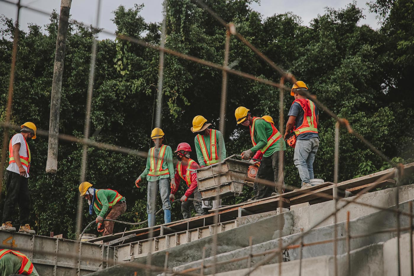 Construction workers at work in South Africa